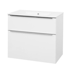 Mereo Mailo, koupelnová skříňka s keramickým umyvadlem 81 cm, bílá, elox AL madlo CN511A