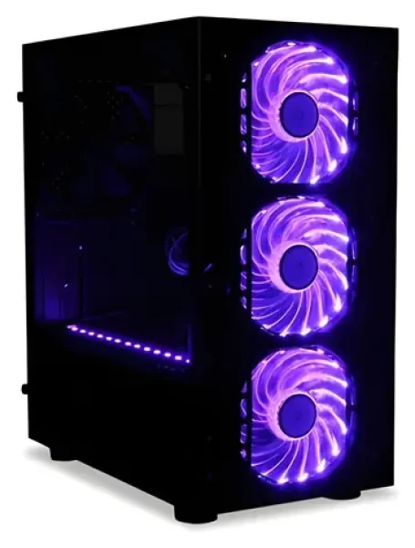 IBox Passion V4 černá / PC skříň / Mini Tower / RGB podsvícení / dálkové ovládání / tvrzené sklo / 1x USB 3.0 (OPV4)