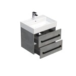 Koupelnová skříňka s černou úchytkou a umyvadlem SAT Cube Way 60x47,5x46 cm beton mat CUBE46C602BESAT CUBE46C602BESAT