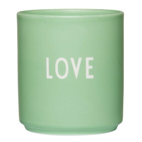 DESIGN LETTERS Porcelánový hrnek Green Love 300 ml, zelená barva, porcelán