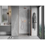 MEXEN/S - Mist-H L sprchové dveře křídlové pravé 95, transparent, měď kartáčovaná 8A5L-095-000-65-00-P