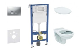 GEBERIT - Duofix Set předstěnové instalace, klozetu Alpha a sedátka, tlačítko Delta35, matný chrom SANI11CD2145