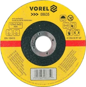 Vorel Řezný kotouč na kov 125x22x2,5 mm / Řezný kotouč / Průměr 125 x 22 mm / Tloušťka 2,5 mm
