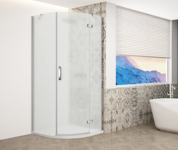 GELCO - TRINITY CHROM čtvrtkruhový kout 900x900 pravý, matné sklo, GT6590MR-CH GT6590MR-CH