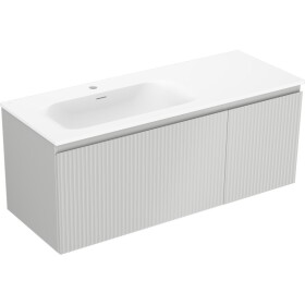 MEXEN/S - Rivel koupelnová skříňka 120 cm s umyvadlem Vela levá, 1S, 1D, reliéf, šedá mat/bílá mat 91A23-12047-3-BBFF62-W23L01