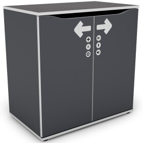 Komoda Matrix 75 2D grafit/bílá