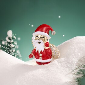 Vánoční brož se zirkony Santa Claus, Zlatá