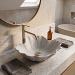 REA - Umyvadlo na desku Flower Grey REA-U7885