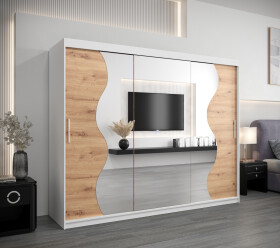 Šatní skříň Abi Mr Dveře: Bílá, Rozměr: 250 cm, Korpus: Dub artisan