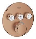 GROHE - Grohtherm SmartControl Termostatická sprchová podomítková baterie, 3 ventily, kartáčovaný Warm Sunset 29121DL0