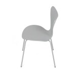 Židle jídelní, šedý plast, čtyřnohá kvová podnož
