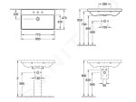 VILLEROY & BOCH - Avento Umyvadlo nábytkové 800x470 mm, s přepadem, otvor pro baterii, CeramicPlus, Stone White 415680RW