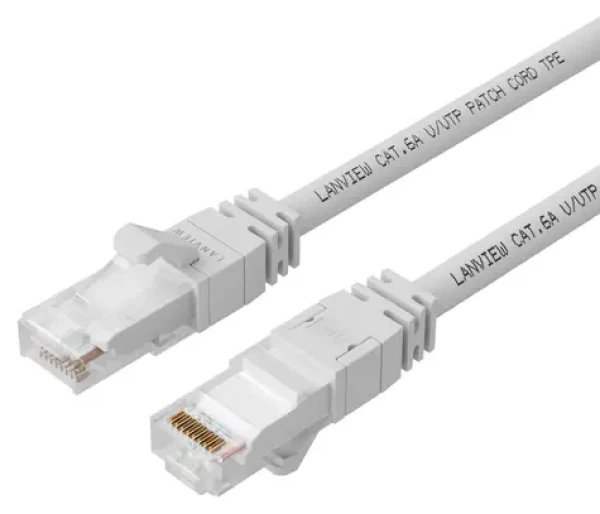 Lanview HIGH-FLEX Cat6a S/FTP bílá / Síťový kabel / RJ-45 / 0,15 m / PoE (LV-SFTP6A0015W)