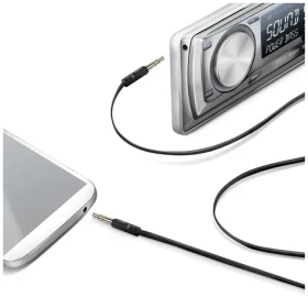 CELLY Audio kabel 2 x 3.5mm jack černá / plochý (LINEIN35BK)