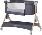 CHIPOLINO Postýlka SleepNFold 2v1 Charcoal / Přístavná k posteli / 6 výškových poloh / Sklopná bočnice (KOSSF0261CH)