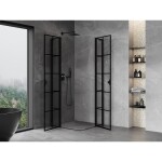 MEXEN/S - Mist L Duo sprchový kout dveře křídlové 90 x 90, černá dekor, černá 8A4L-090L-090P-70-77