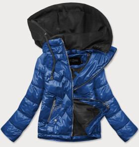 Modro/černá dámská bunda kapucí (BH2003) odcienie niebieskiego