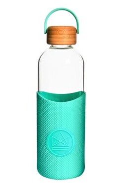Neon Kactus Skleněná lahev se silikonovým rukávem tyrkysová 1 L (GB108)