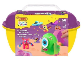 JOVI PLAYFUN plastelína, kufřík 50ks - Aliens