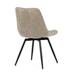 Židle jídelní, béžová látka, černý kov, otočný mechanismus 90°/90° (L/P) - funkce reset