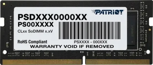 Patriot Signature 32GB 2666MHz / SO-DIMM / DDR4 / CL19 / Unbuffered / Non-ECC / 1.2V (PSD432G26662S)