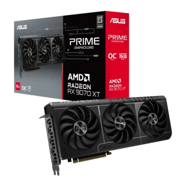 ASUS Prime Radeon RX 9070 OC 16GB / 2590 MHz / 16GB GDDR6 / 256-bit / 1x HDMI + 3x DP / 650W (8+8) (90YV0LI1-M0NA00)