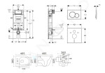 GEBERIT - Kombifix Set předstěnové instalace, klozetu Gaia a sedátka softclose, tlačítko Sigma01, lakovaný matný chrom SANI15CA1113