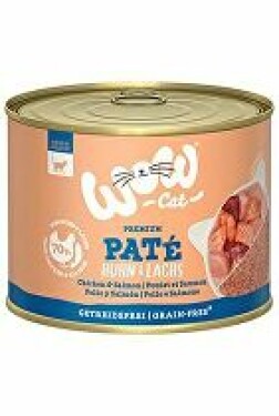 WOW Cat konzerva Adult Paté kuře s lososem 200g