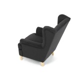 Křeslo ušák, černá látka, AK-388 BK2