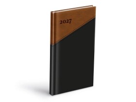Týdenní diář 2027 MFP 90x170mm T806 PU černý-hnědý
