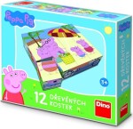 Peppa Pig - Dřevěné kostky 12 ks - Dino