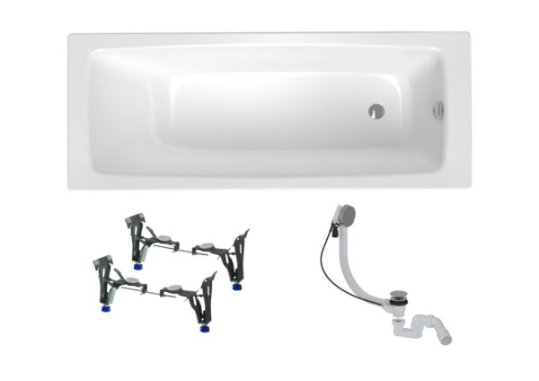 Obdélníková vana SAT Feel 160x70 cm smaltovaná ocel levá i pravá SATBVFEEL1607 SATBVFEEL1607