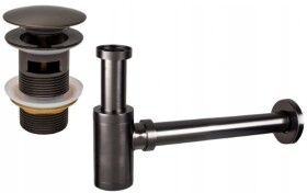 MEXEN/S - Umyvadlový sifon s výpustí click-clack s přepadem, grafit 7992050-66