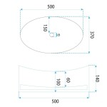 REA - Umyvadlo na desku Harper Transparent 50x37 REA-U8525