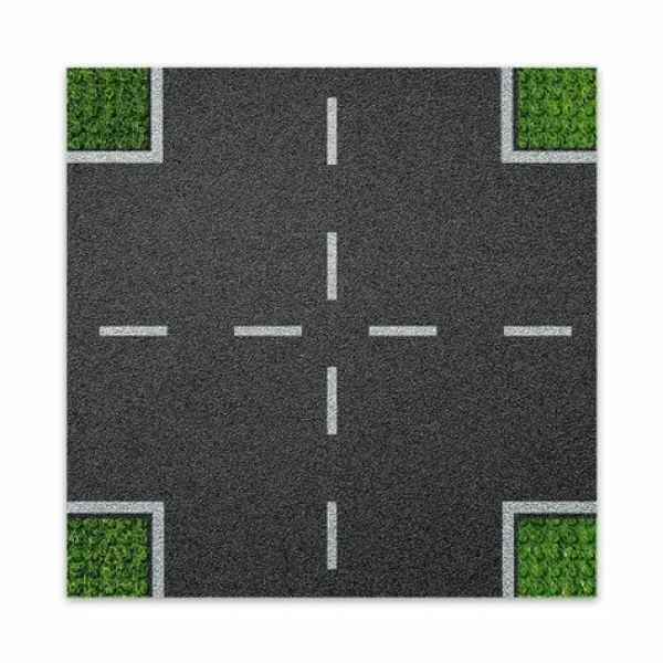 BRIXIES Plus 225.007 Designová podložka na stavění - křižovatka 25,5 x 25,5 cm