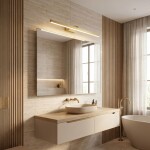 Koupelnové nástěnné LED svítidlo SWE009-1W 73cm BRUSH GOLD OSW-20108