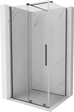MEXEN/S - Velar sprchový kout, posuvné dveře 90 x 75, transparent, grafit metal 871-090-075-01-95