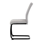 Židle jídelní, světle šedá látka, černé kovové nohy