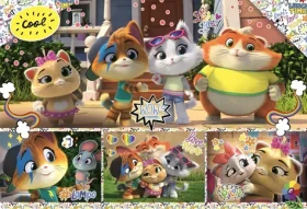 Trefl - Puzzle - 44 koček: Tým skvělých kamarádů