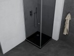 MEXEN/S - Pretoria sprchový kout 100x100, grafit, chrom + sprchová vanička včetně sifonu 852-100-100-01-40-4070