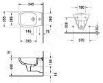 DURAVIT - D-Code Závěsný bidet, 355x545 mm, otvor pro baterii, bílá 22571500002