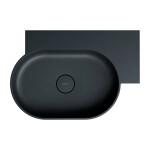 OMNIRES - OVO M+ umyvadlo na desku/závěsné - pravé, 64 x 44 cm, black lava mat; OVO645UWPBLV