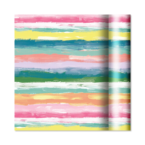Dárkový papír - role 2 m × 70 cm - Barevné pastelové pruhy - Albi
