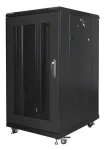 Lanberg Rack 22U/600x800 černá / Stojanový rozvaděč / 19" / Flat pack / Perforované dveře (FF01-6822-23B)