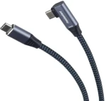 PremiumCord USB-C zahnutý šedá / Datový kabel / USB 3.2 Gen 2x2 / 20 Gbit/s / 100 W / 3 m (ku31cu3)