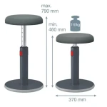 Leitz ERGO Cosy šedá / Balanční stolička / Výška 45-79 cm / Nosnost 110 kg (65180089)