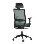 Židle kancelářská, zelená MESH síťovina, zelená látka, plastový kříž, synchronní mechanismus, kolečka pro tvrdé povrchy