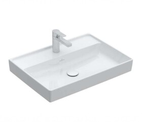 VILLEROY & BOCH - Collaro Umyvadlo 65x47 cm, bez přepadu, otvor pro baterii, CeramicPlus, Stone White 4A3366RW