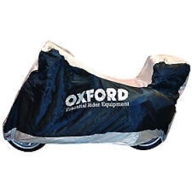 Plachta na motorku Aquatex s prostorem na kufr, Oxford - Anglie (černá/stříbrná) vel. XL