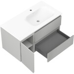 MEXEN/S - Orio koupelnová skříňka 90 cm s umyvadlem Vela pravá, 2S, 1D, šedá mat/bílá mat 91A13-09047-3-BBFFF62-W23P01